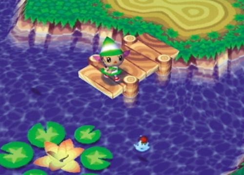 Animal Crossing: Wild World screen, girl fishing