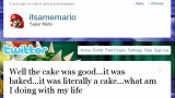 Mario is tired of cake, and wants a real reward.