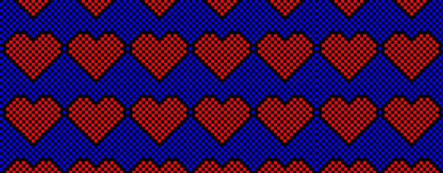 8 bit hearts artwork masthead