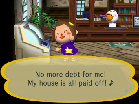 Animal Crossing: City Folk Mortgage paid off