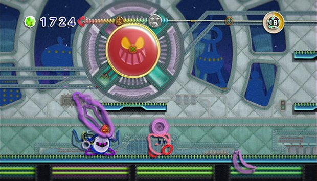 Kirby's Epic Yarn: Meta Knight battle