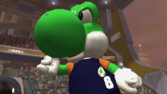 Super Mario Strikers screenshot, Yoshi