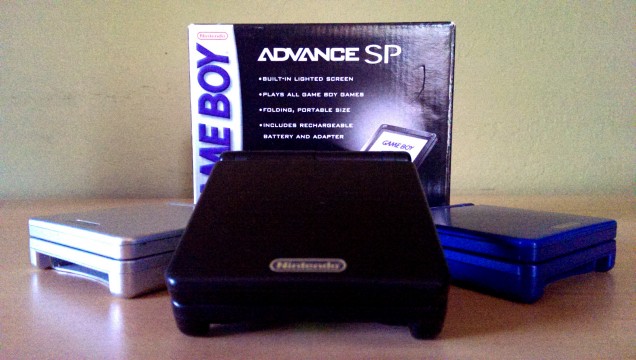 Game Boy Advance SP with box.