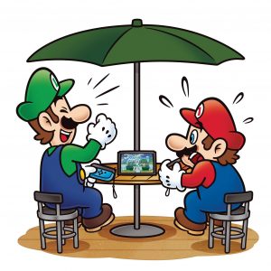 Mario & Luigi Playing Switch